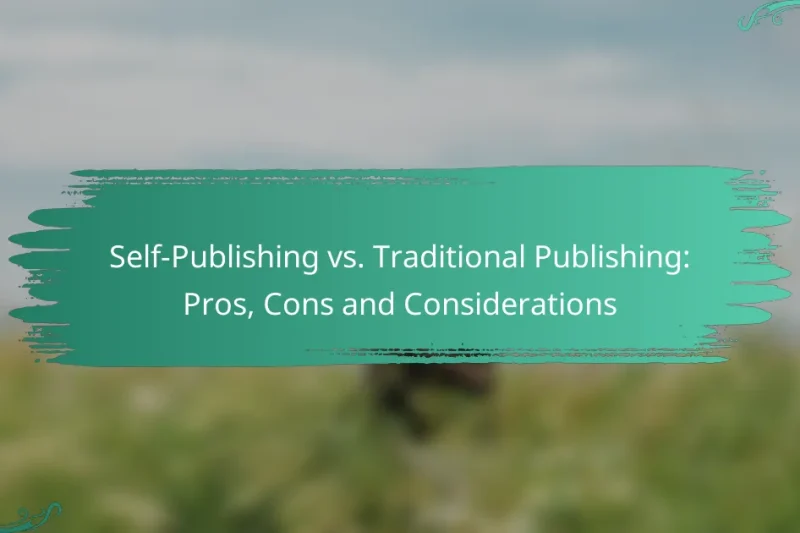 Self-Publishing vs. Traditional Publishing: Pros, Cons and Considerations