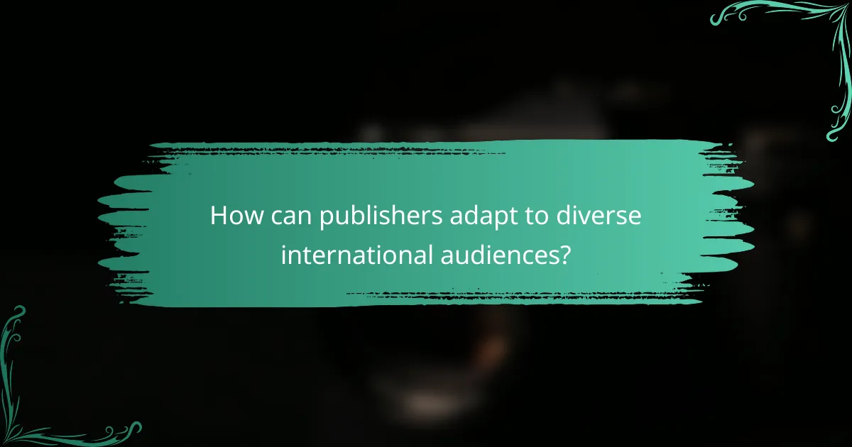 How can publishers adapt to diverse international audiences?